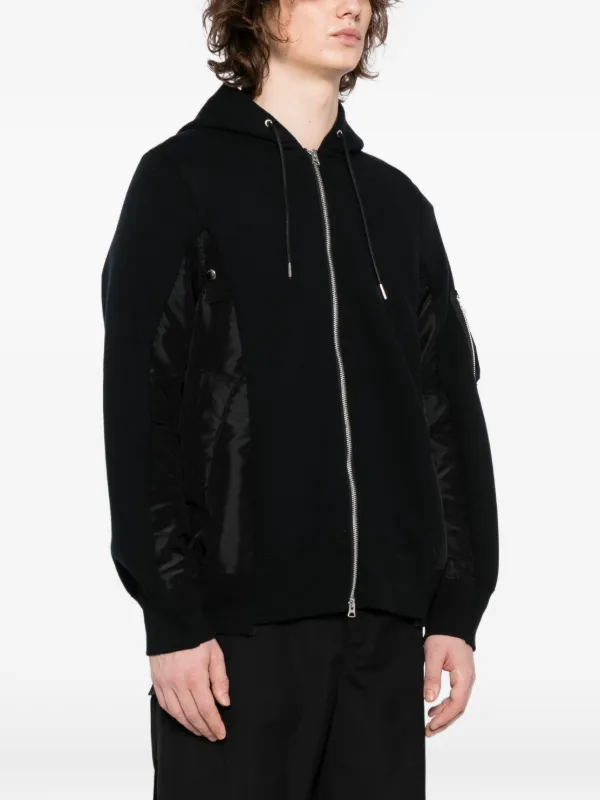 Sacai フーデッドジャケット | ブラック | FARFETCH JP