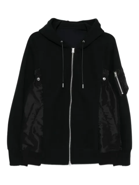 sacai drawstring hood bomber jacket
