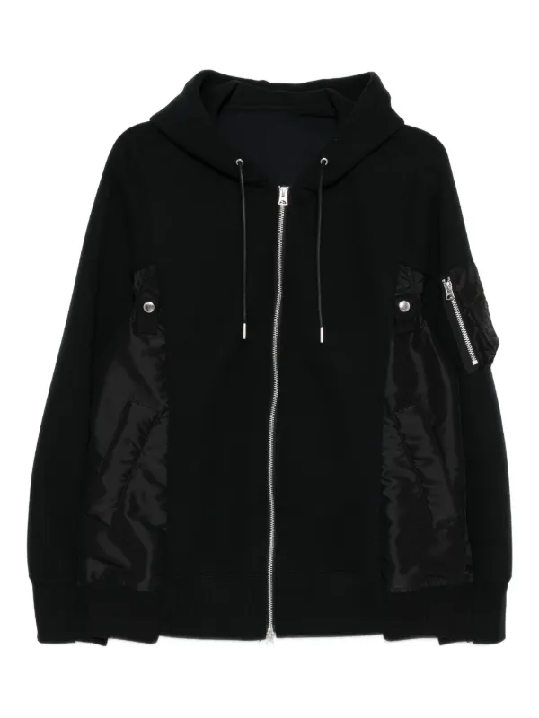 Sacai フーデット パーカー ブラック S Sacai フーデッドジャケット | ブラック | FARFETCH JP