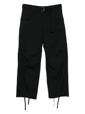 Sacai ベルテッド パンツ | ブラック | FARFETCH JP