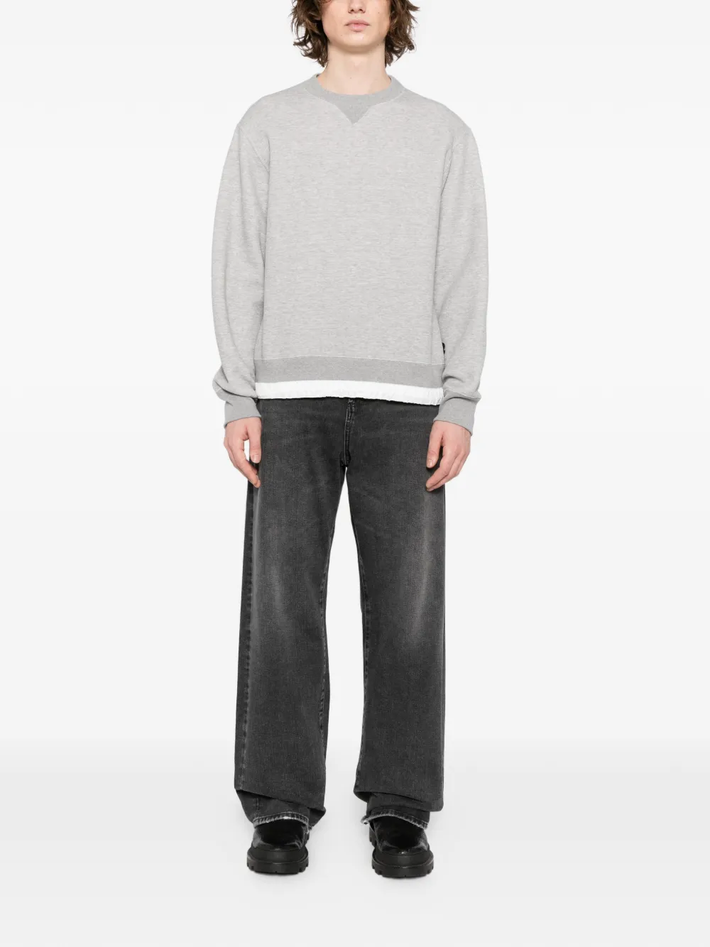 Sacai logo-patched sweatshirt - Grijs