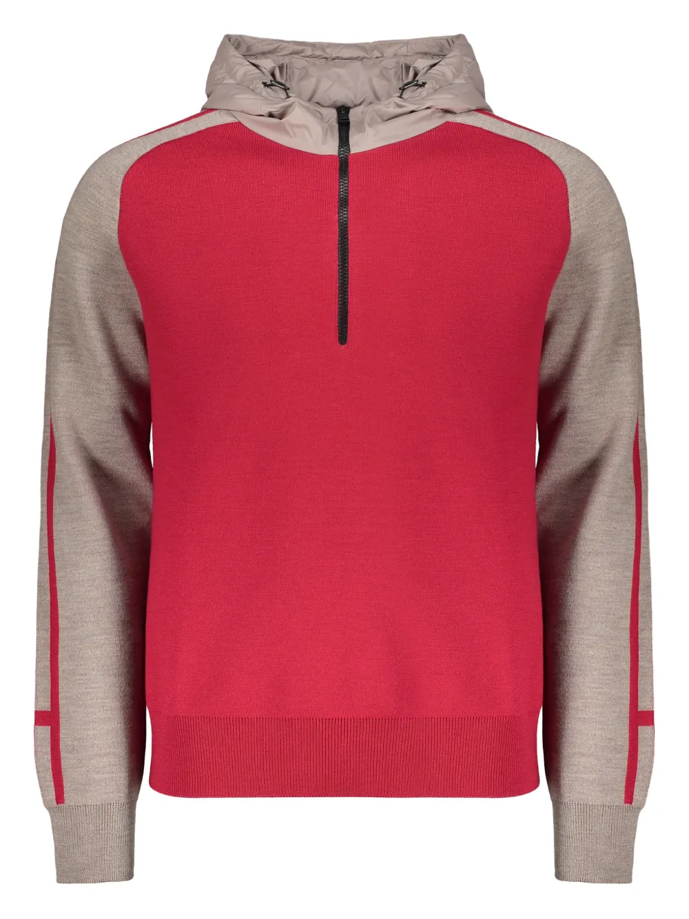 Herno zip knitted hoodie | Red | Image 1