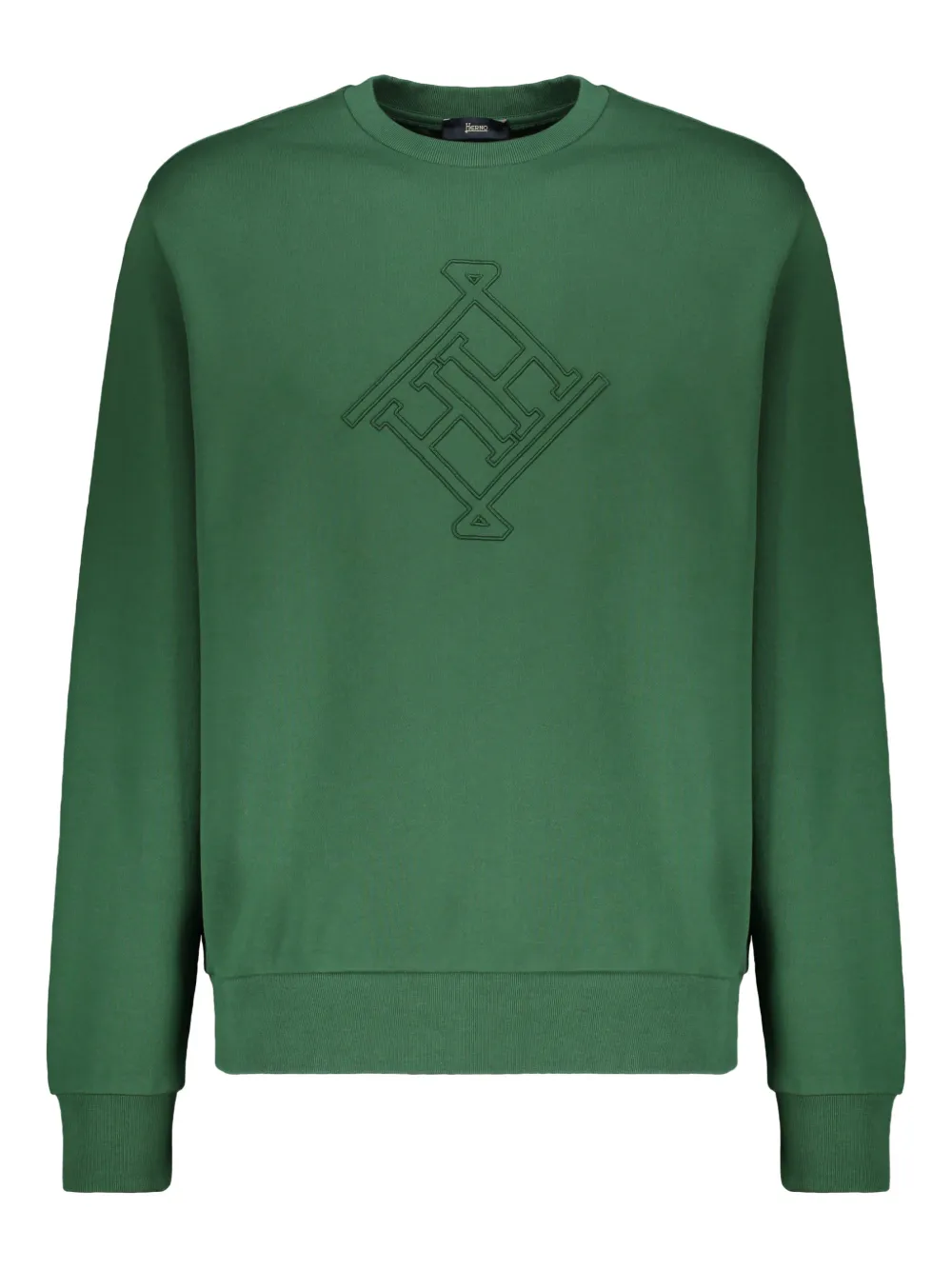 Herno logo-motif cotton sweatshirt | Green | Image 1