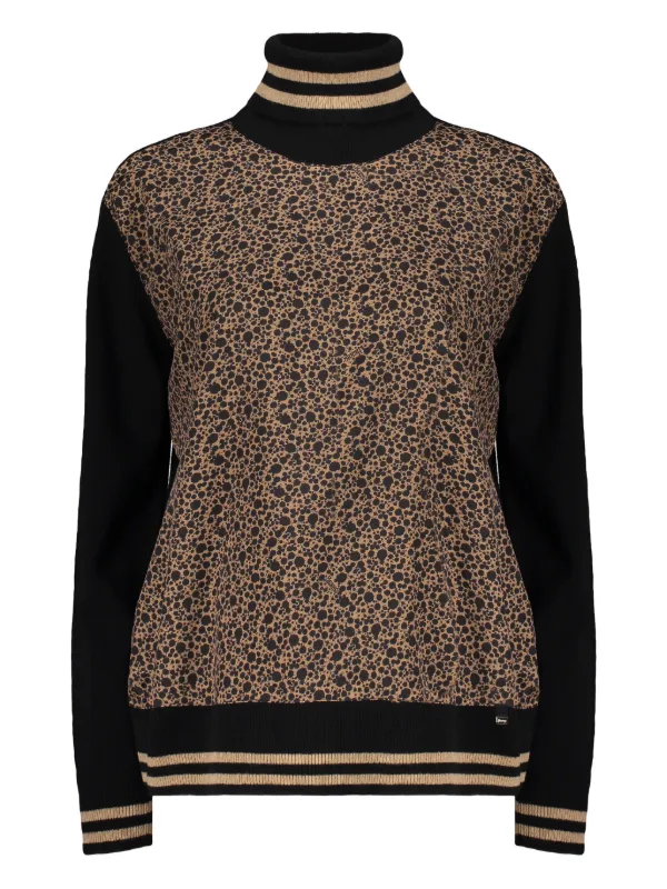 Herno Printed High-neck Sweater in Black