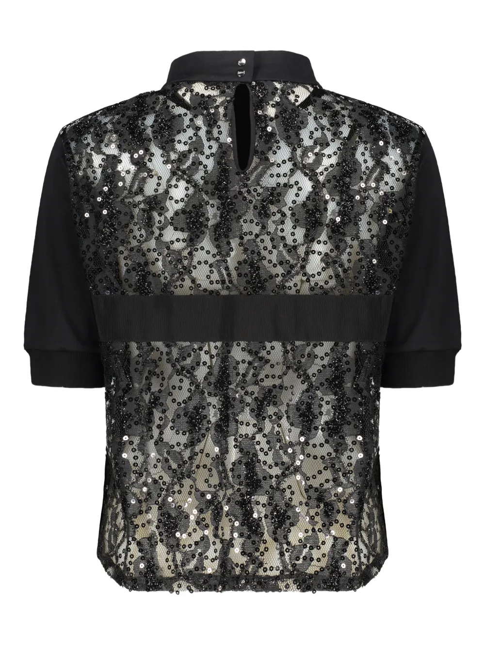 Herno collar sequin blouse - Zwart