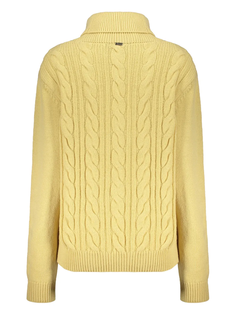 High-Neck Cable-Knit Sweater