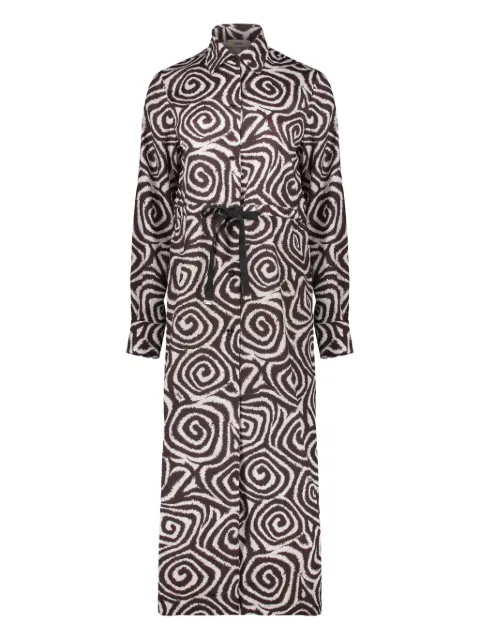 Herno high-collar belted dress