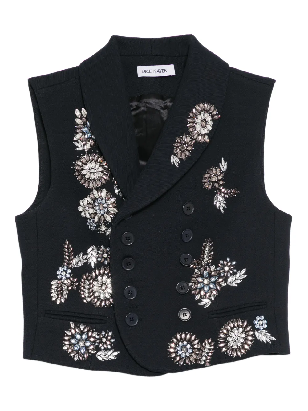 Dice Kayek crystal-embellished vest - Blue