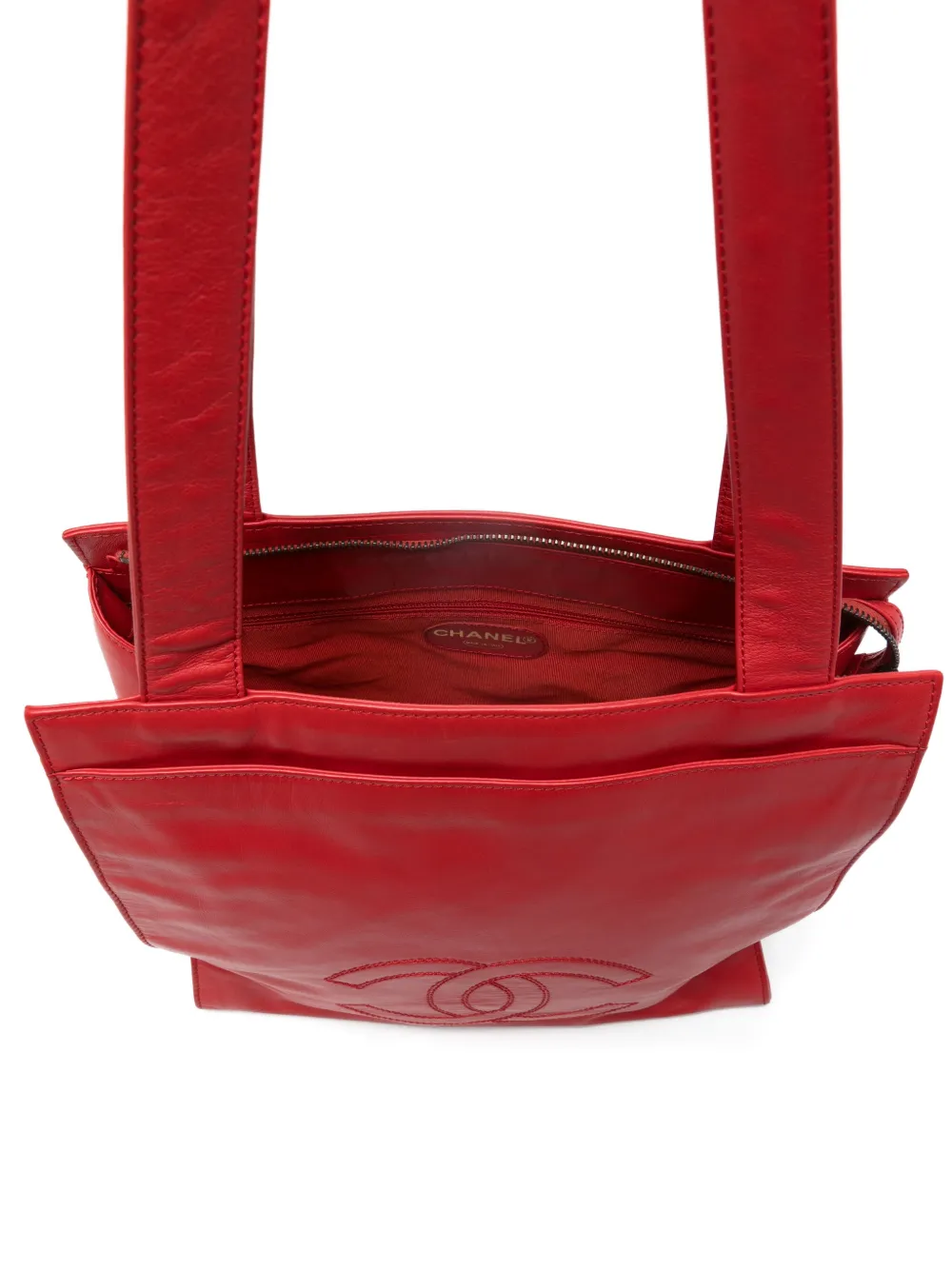 CHANEL Pre-Owned 1997-1999 Coco Mark leren schoudertas Rood
