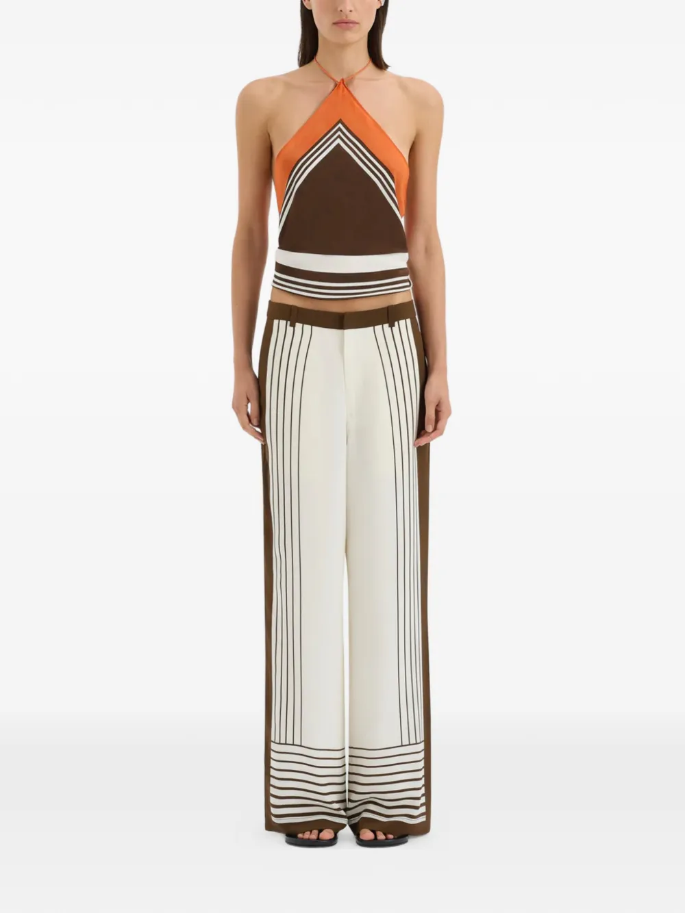  Sir. Striped-detail Trousers - Neutrals 