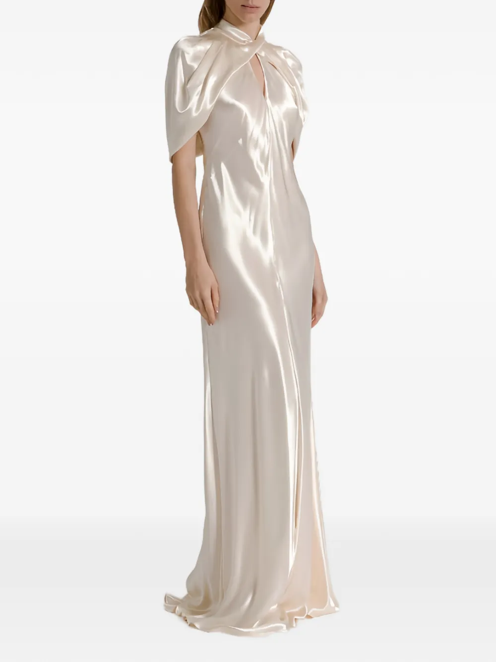 Alberta Ferretti Jurk met gekruiste kraag Wit