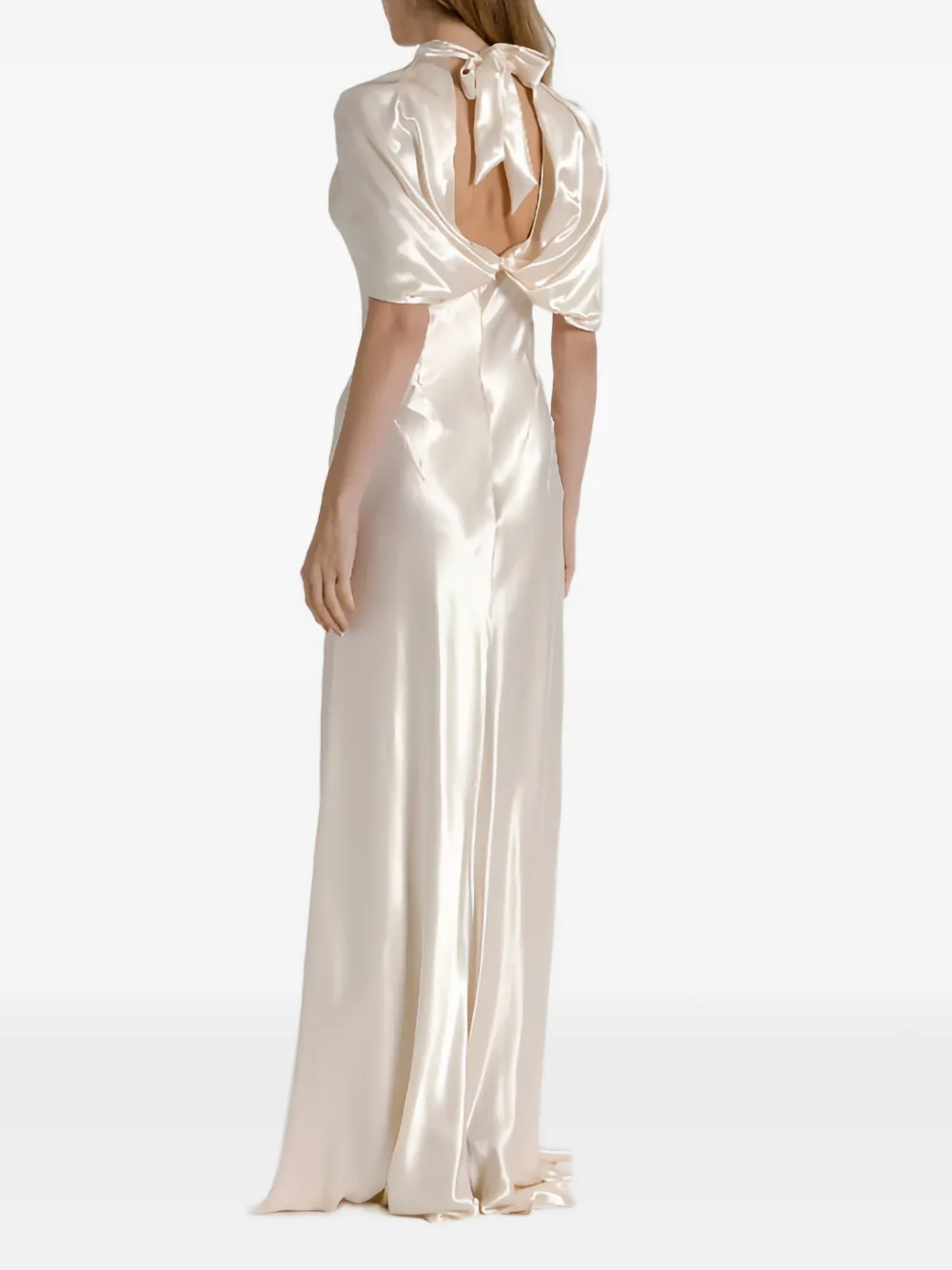 Alberta Ferretti Jurk met gekruiste kraag Wit