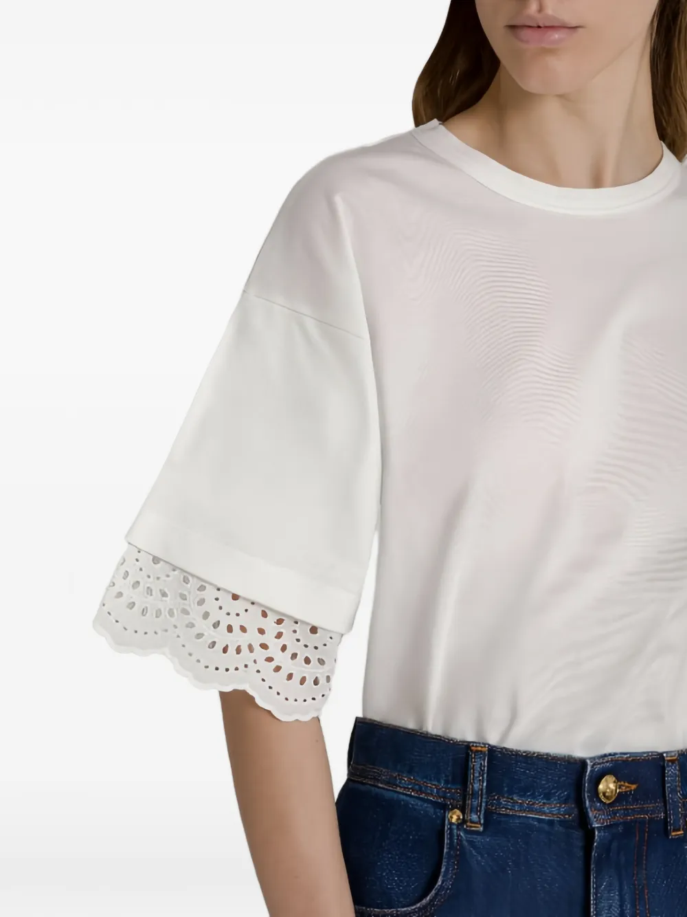 Alberta Ferretti T-shirt met mouwdetail Wit