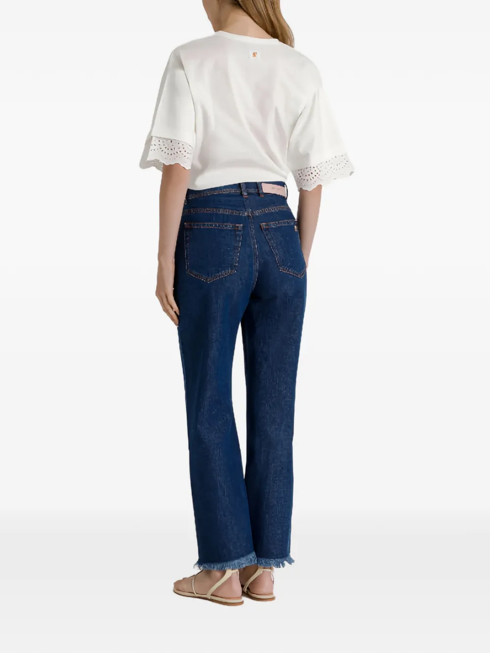 Alberta Ferretti T-shirt met mouwdetail Wit