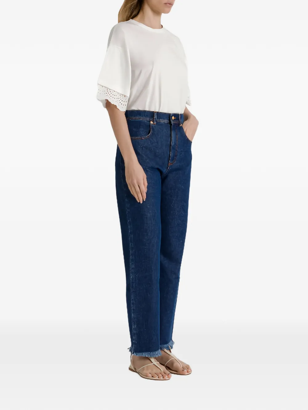 Alberta Ferretti T-shirt met mouwdetail Wit