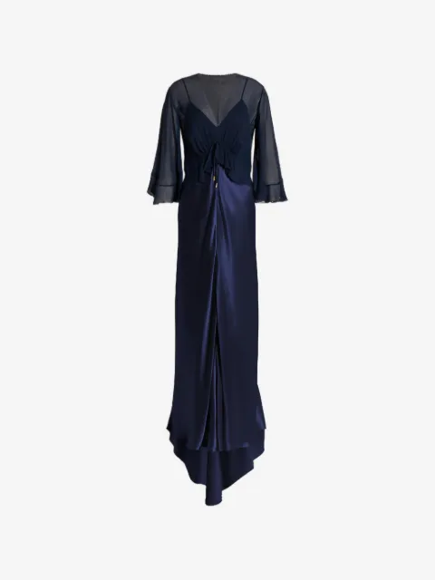 Alberta Ferretti ruffled satin-finish maxi dress