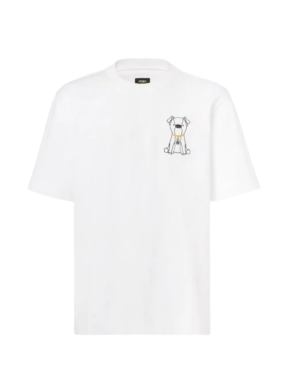 FENDI dog graphic T-shirt - Bianco