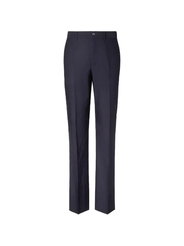 Fendi Relaxed-fit Long Trousers in Blue