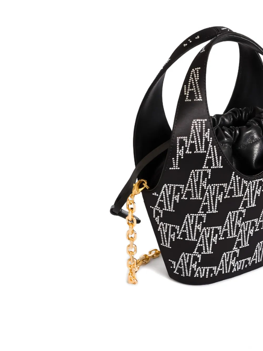 Alberta Ferretti Tas met monogram-print en kralen Zwart