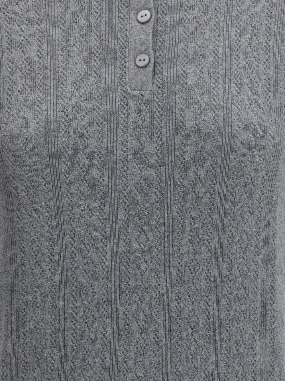  Lisa Yang Puff-sleeve Buttoned Polo Top - Grey 