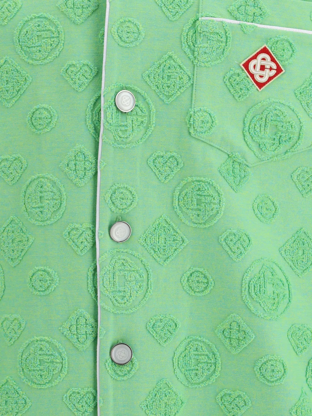 Casablanca Badstof overhemd met monogram Groen