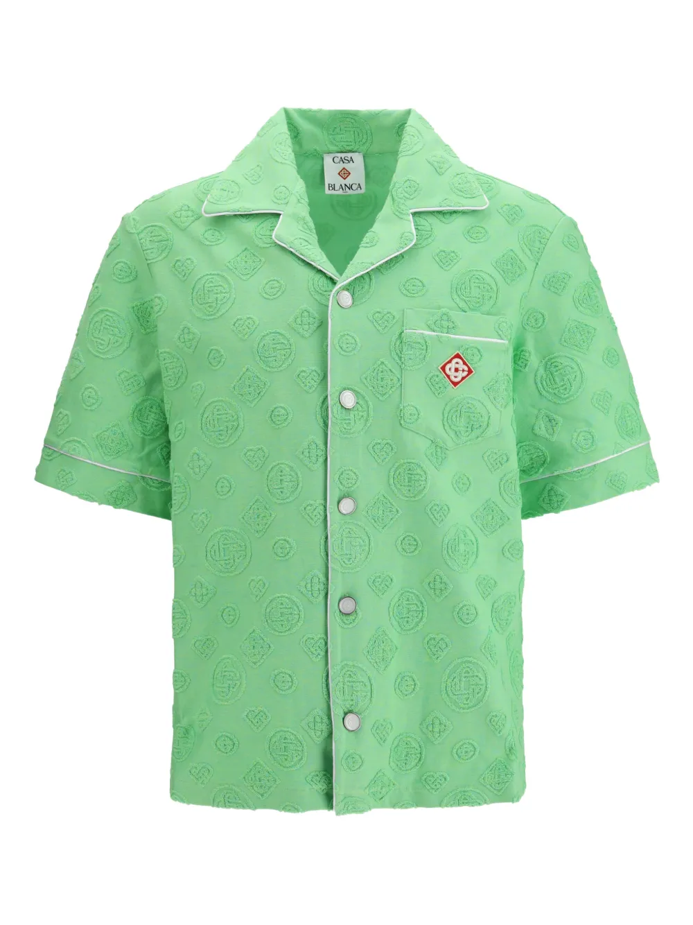 Casablanca monogram towelling shirt - Verde