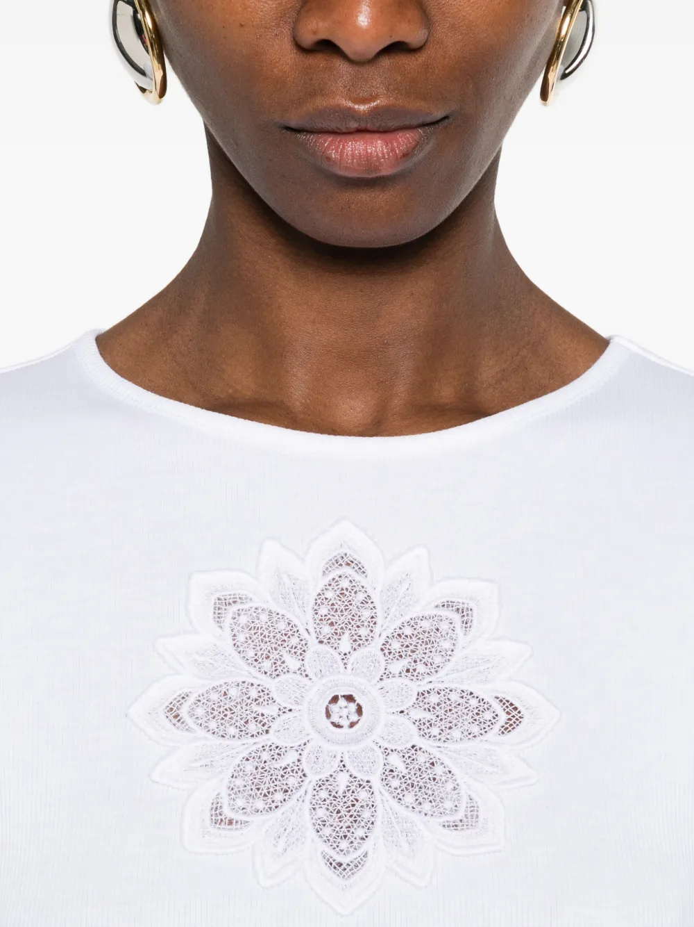 TWINSET T-shirt met bloemenpatch Wit