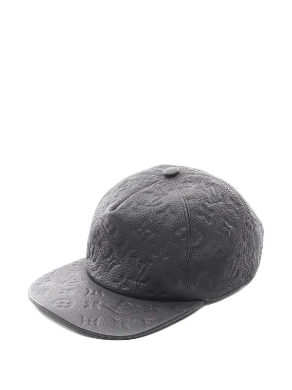 Louis Vuitton ブラック レザーキャップ Louis Vuitton Pre-Owned 2018 1.0 Leather Cap | Black | FARFETCH