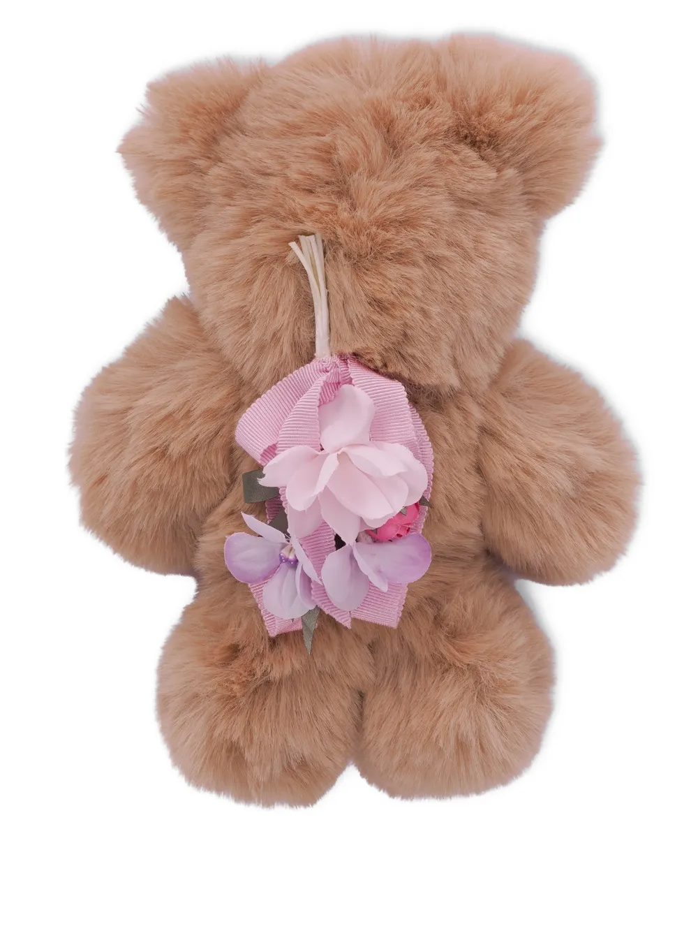 Monnalisa floral faux-fur keychain - Brown