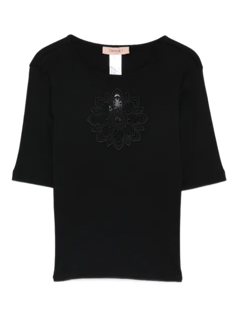 TWINSET floral-appliqué T-shirt