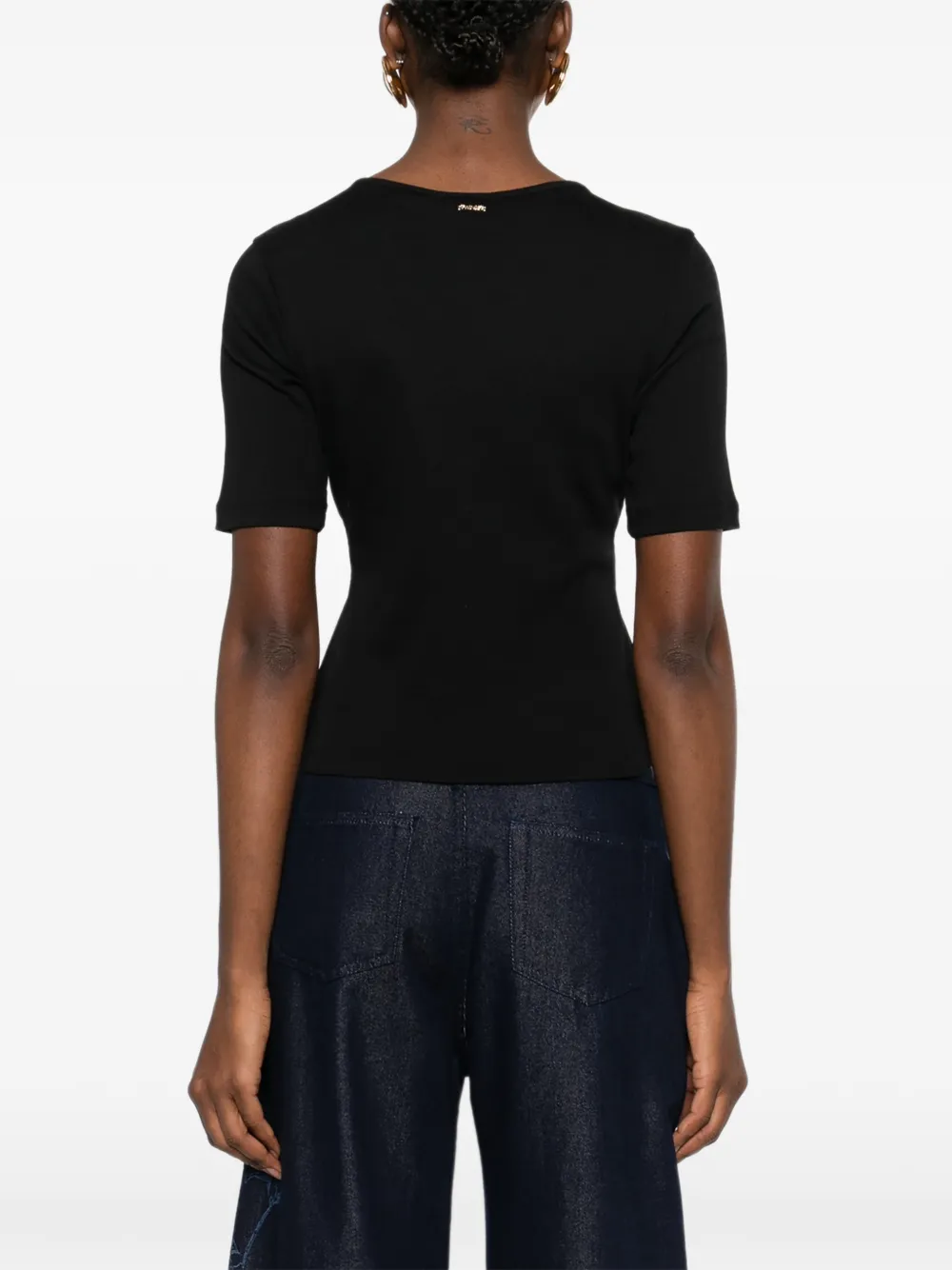 TWINSET T-shirt met bloemenpatch Zwart