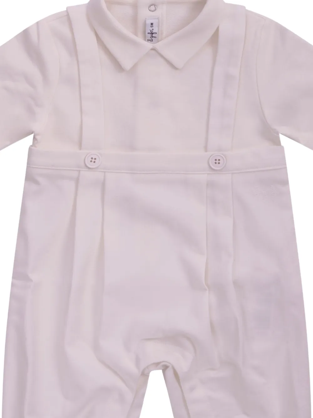 Il Gufo Geplooide babykleding met kraag Wit