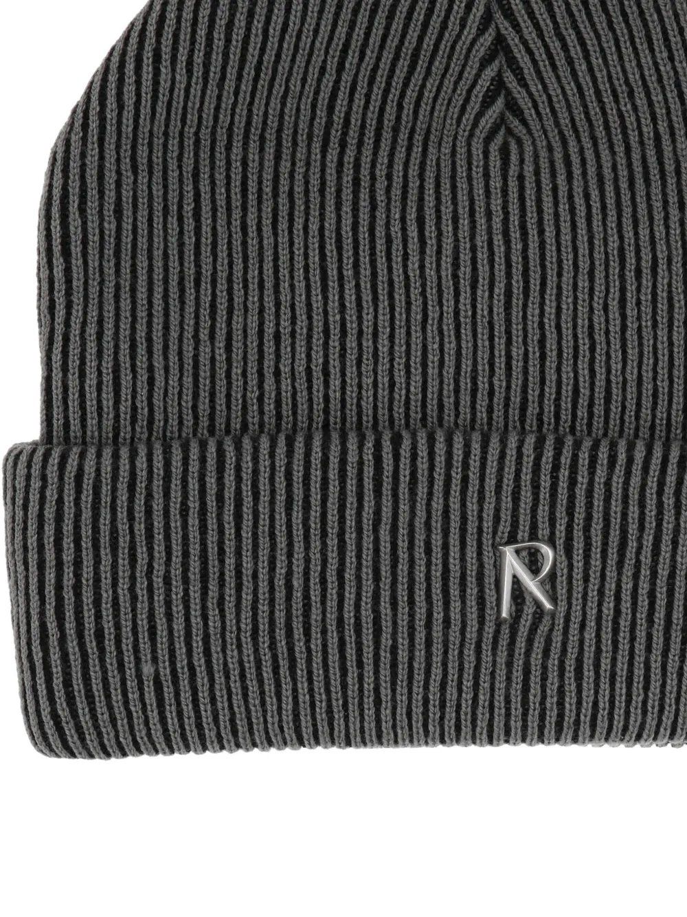 Represent ribbed logo-plaque beanie hat - Grijs