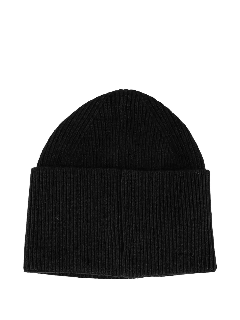 BOSS logo-patch beanie hat - Zwart