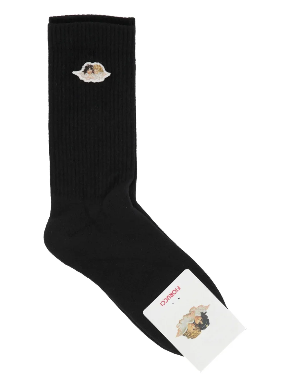 Fiorucci angels-patch ribbed socks - Schwarz