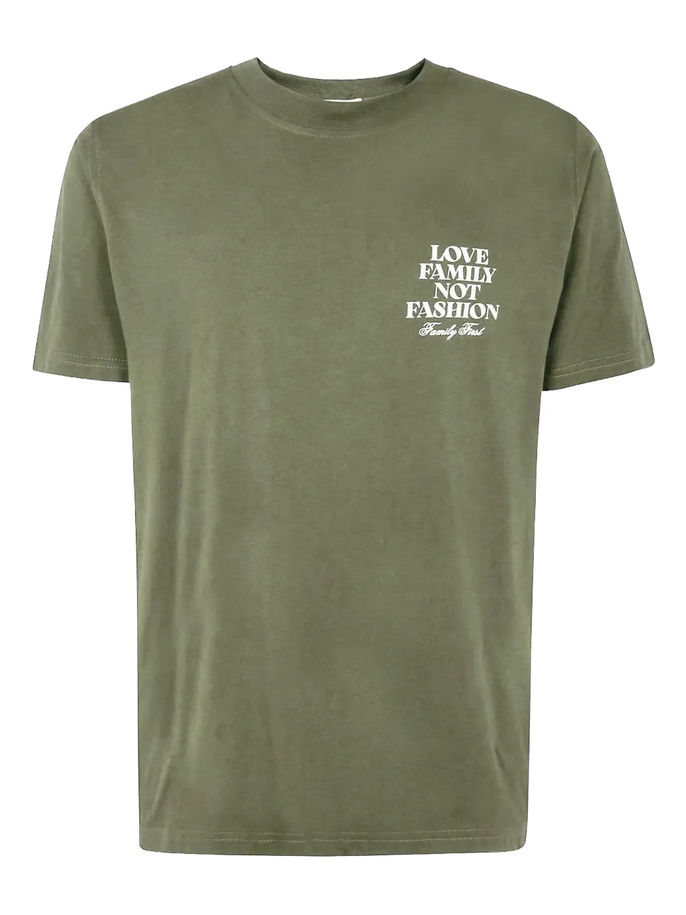 Family First playera con texto estampado | verde | Image 1