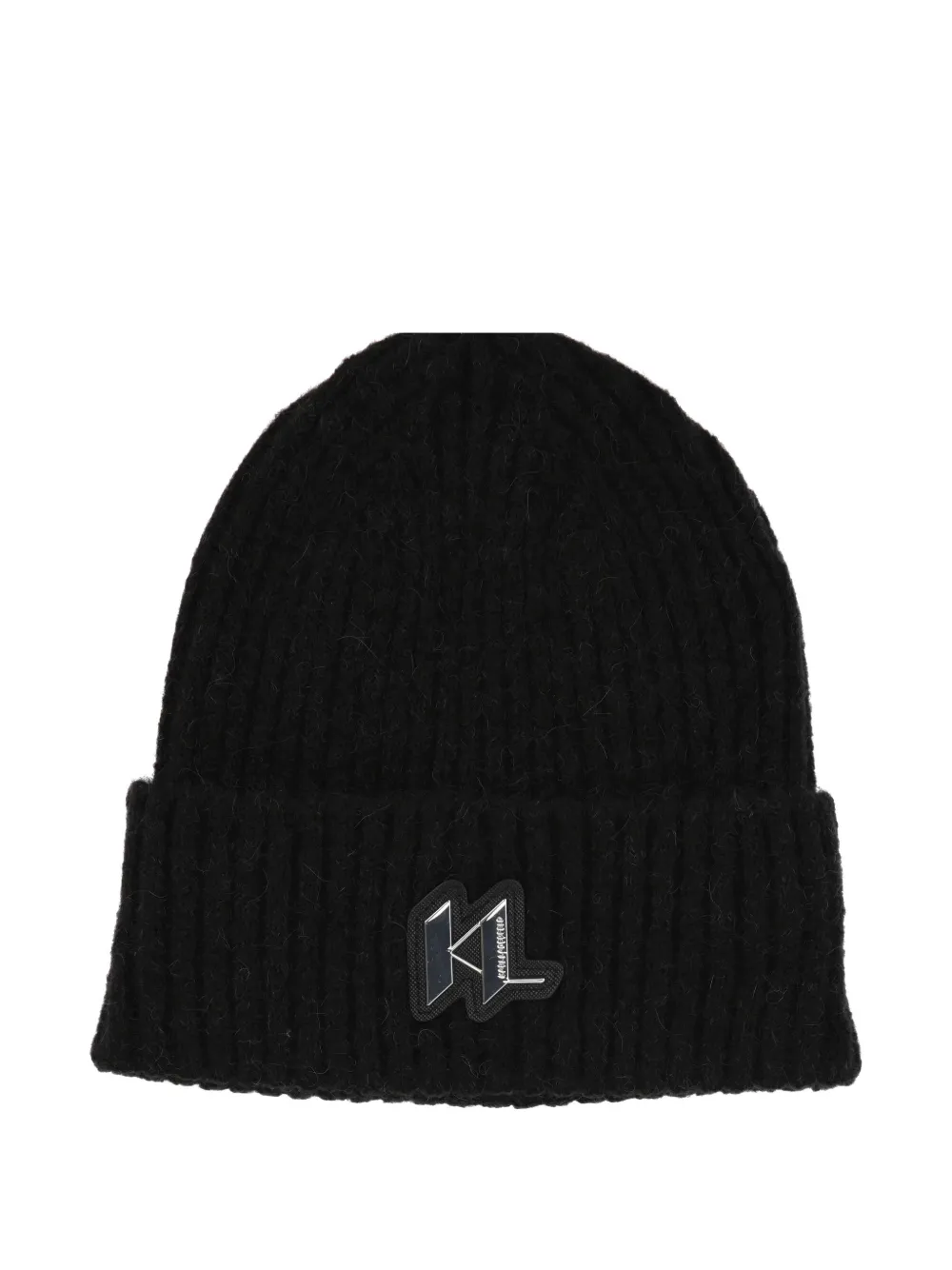 Karl Lagerfeld logo-patch beanie - Nero