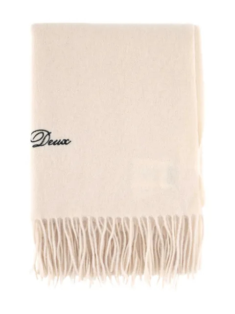 Les Deux fringed logo scarf