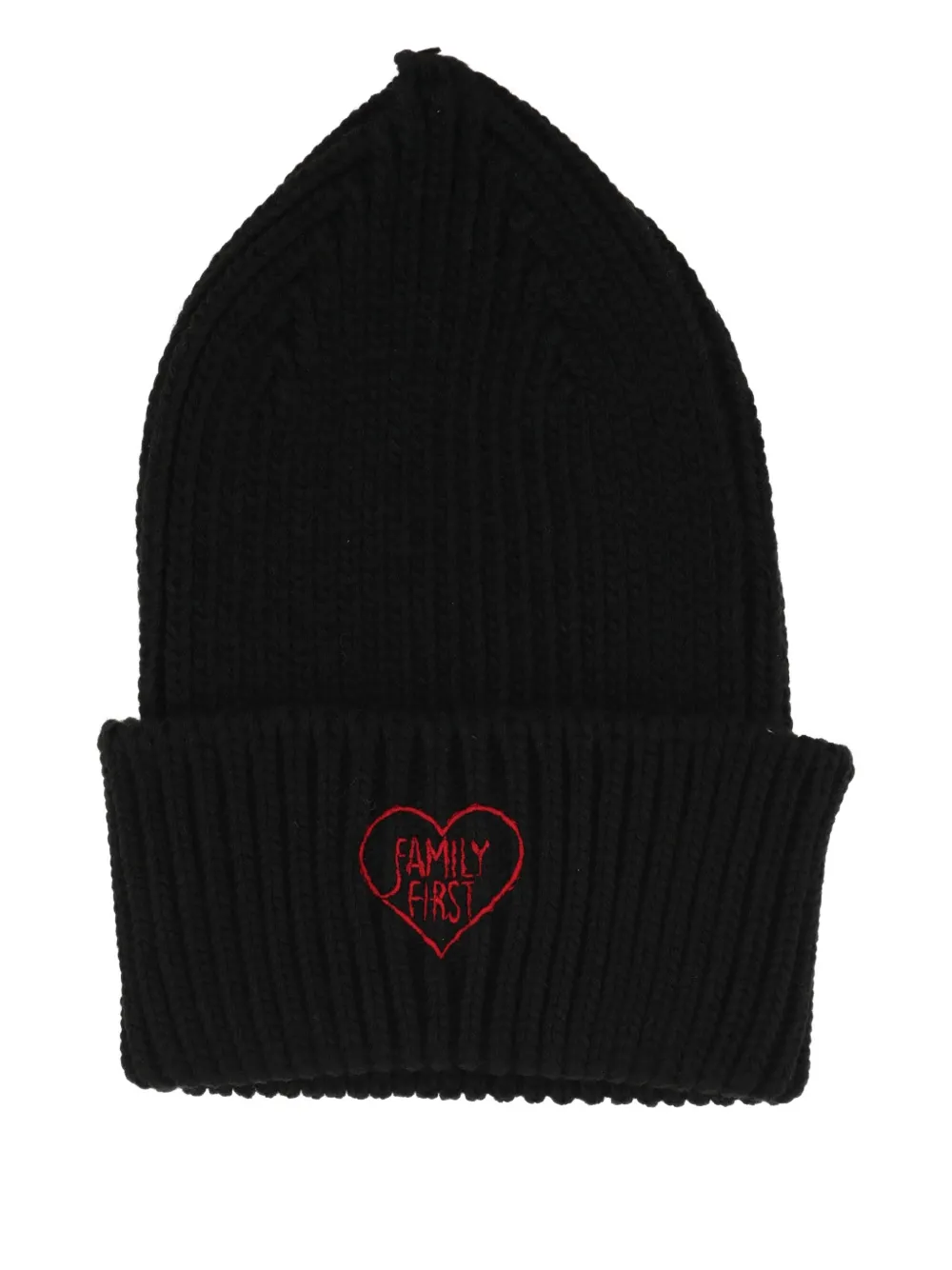 Family First logo-detail beanie hat - Nero