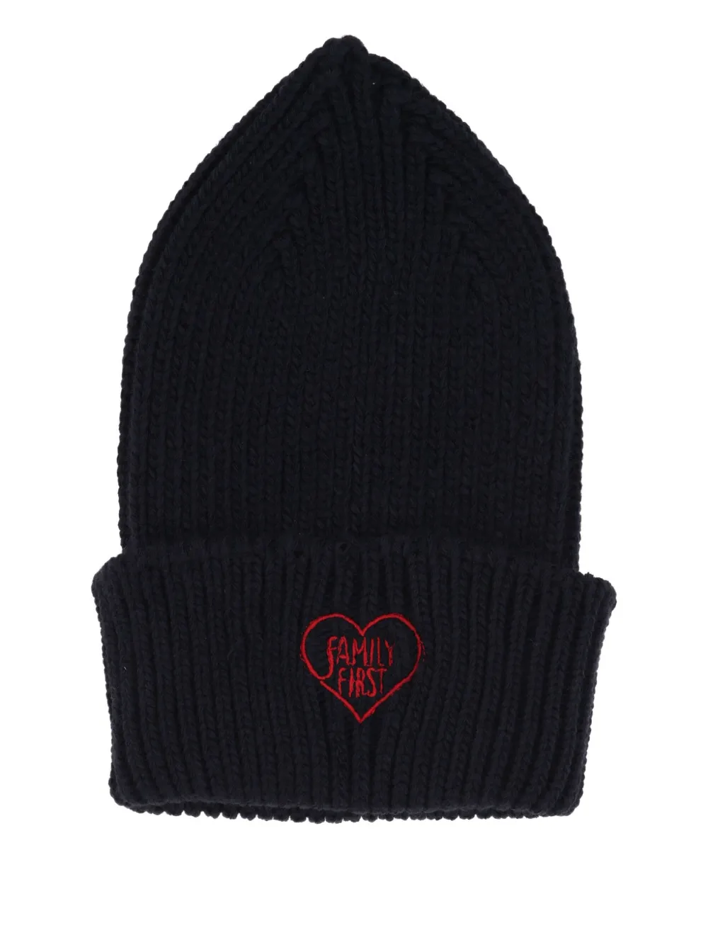 Family First embroidered beanie hat - Blu