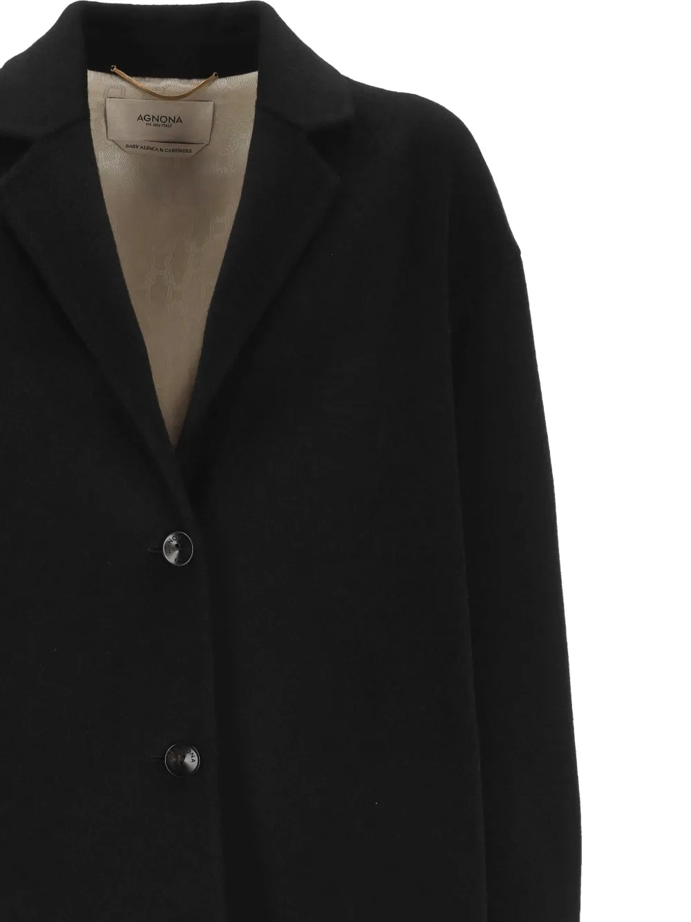  Agnona Buttoned Coat - Black 