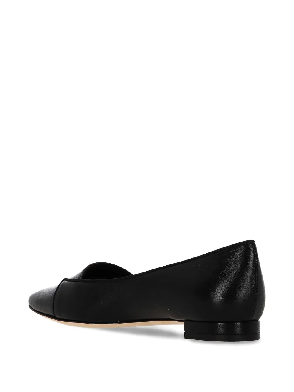 Manolo Blahnik Ballerina's met puntige neus en knoopdetail Zwart