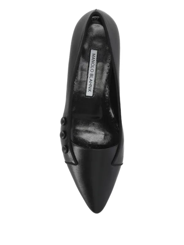 MANOLO BLAHNIK ブラック フラットシューズ 【公式通販】