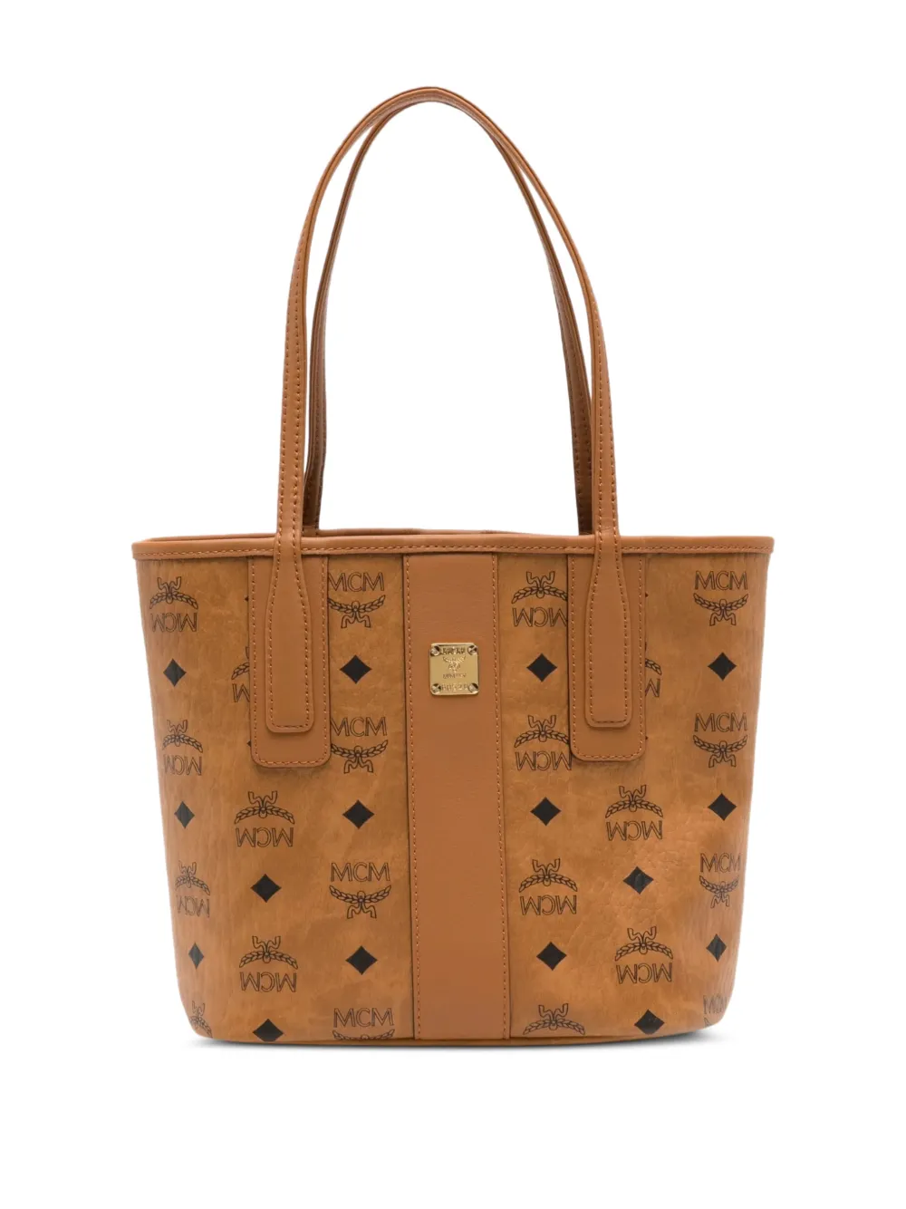 MCM mini Liz logo-print tote bag - Marrone
