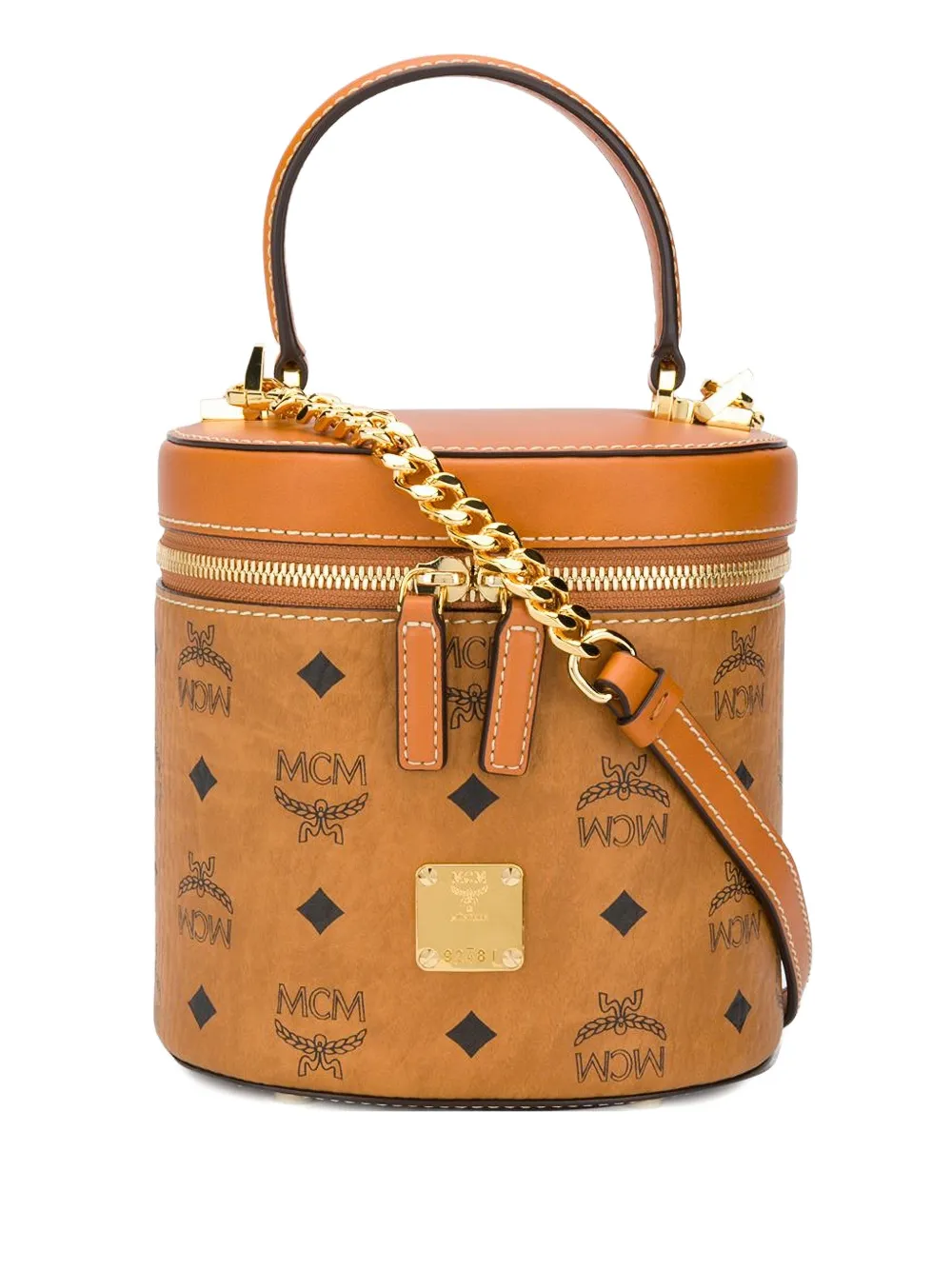 MCM logo tote bag - Marrone
