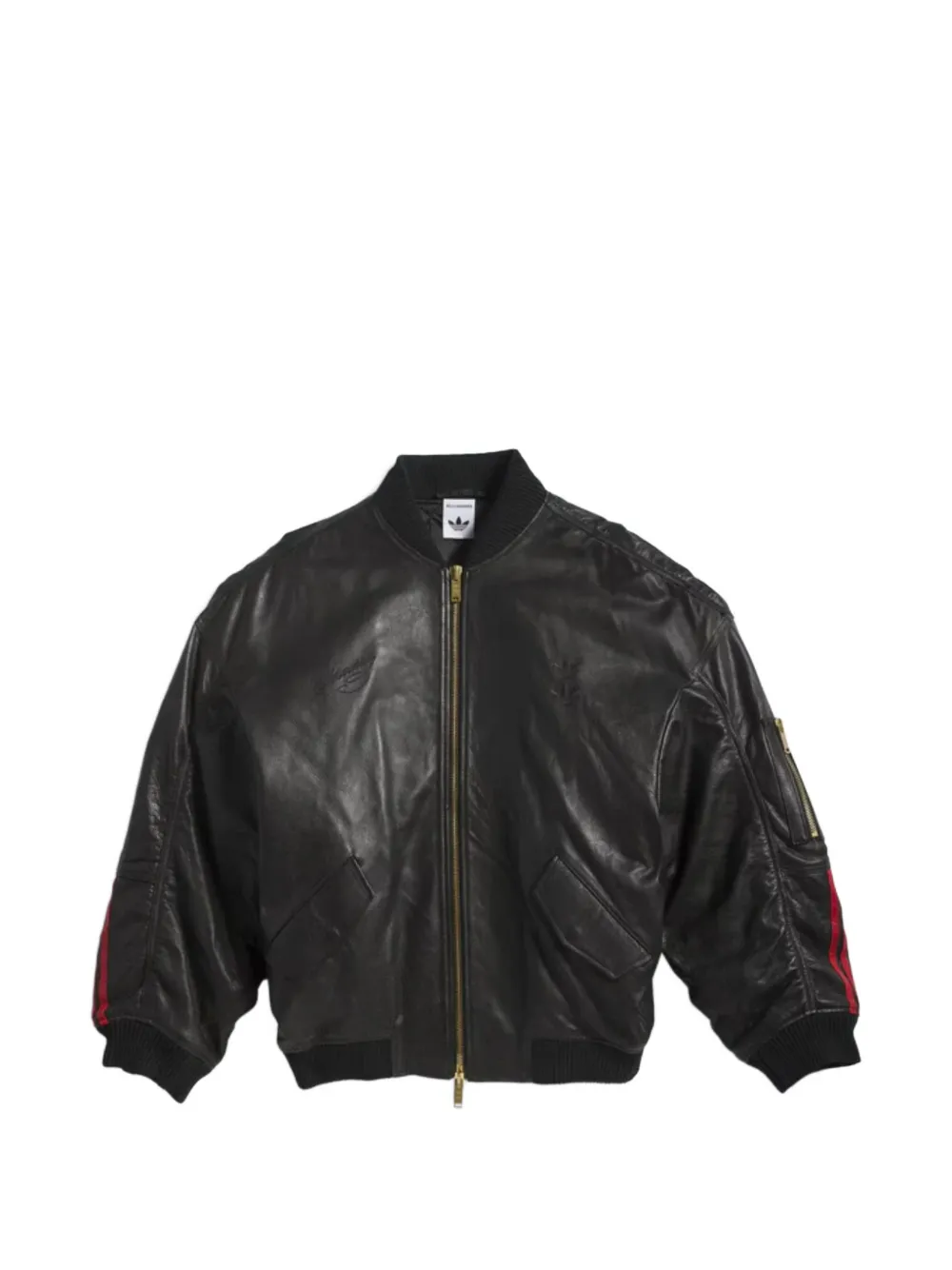 adidas X Willy Chavaria logo-embroidered leather jacket - Nero