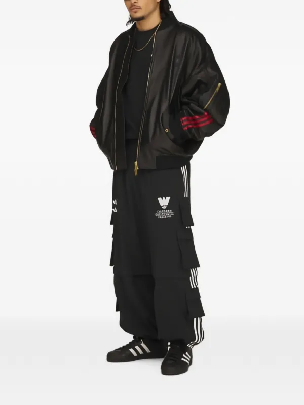 Adidas Chavarria Leather Bomber Jacket | Black | FARFETCH AZ