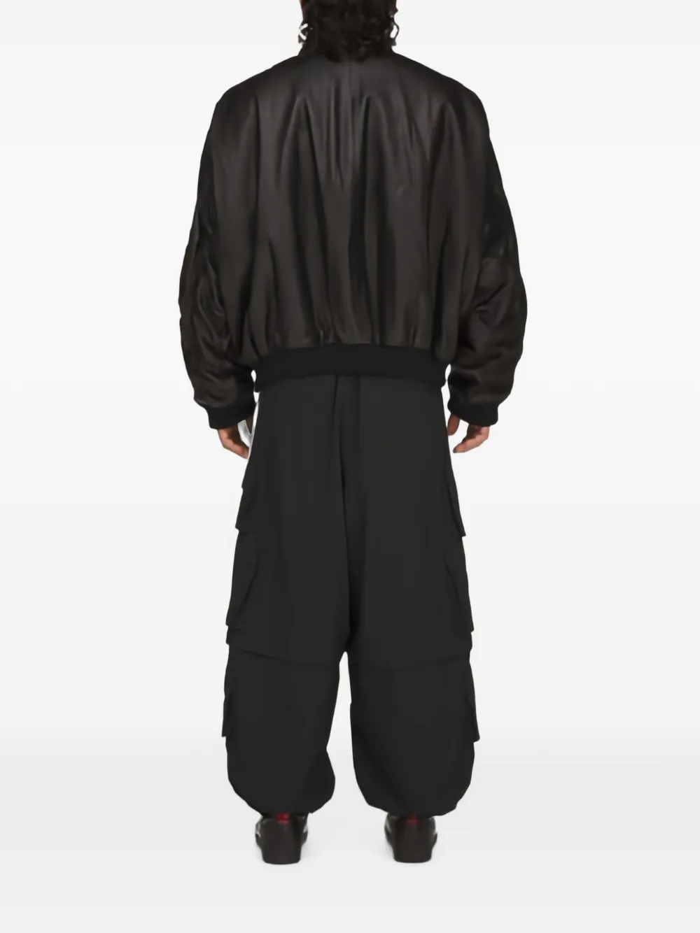 adidas x Willy Chavarria leren bomberjack Zwart