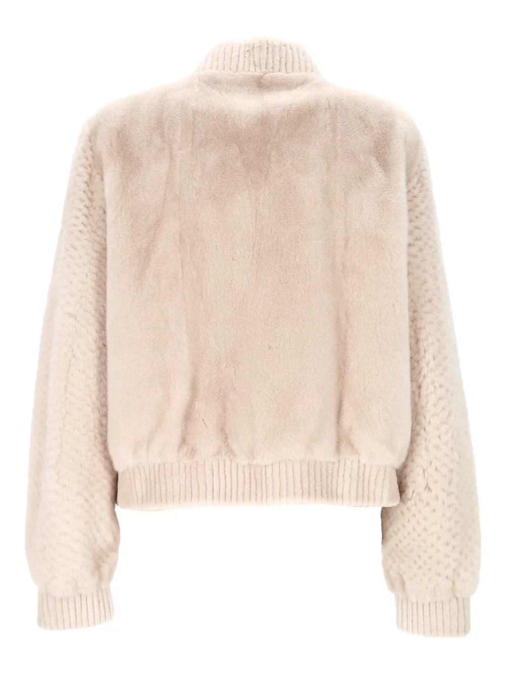  Rindi Ribbed Trim Zip Jacket - Neutrals 
