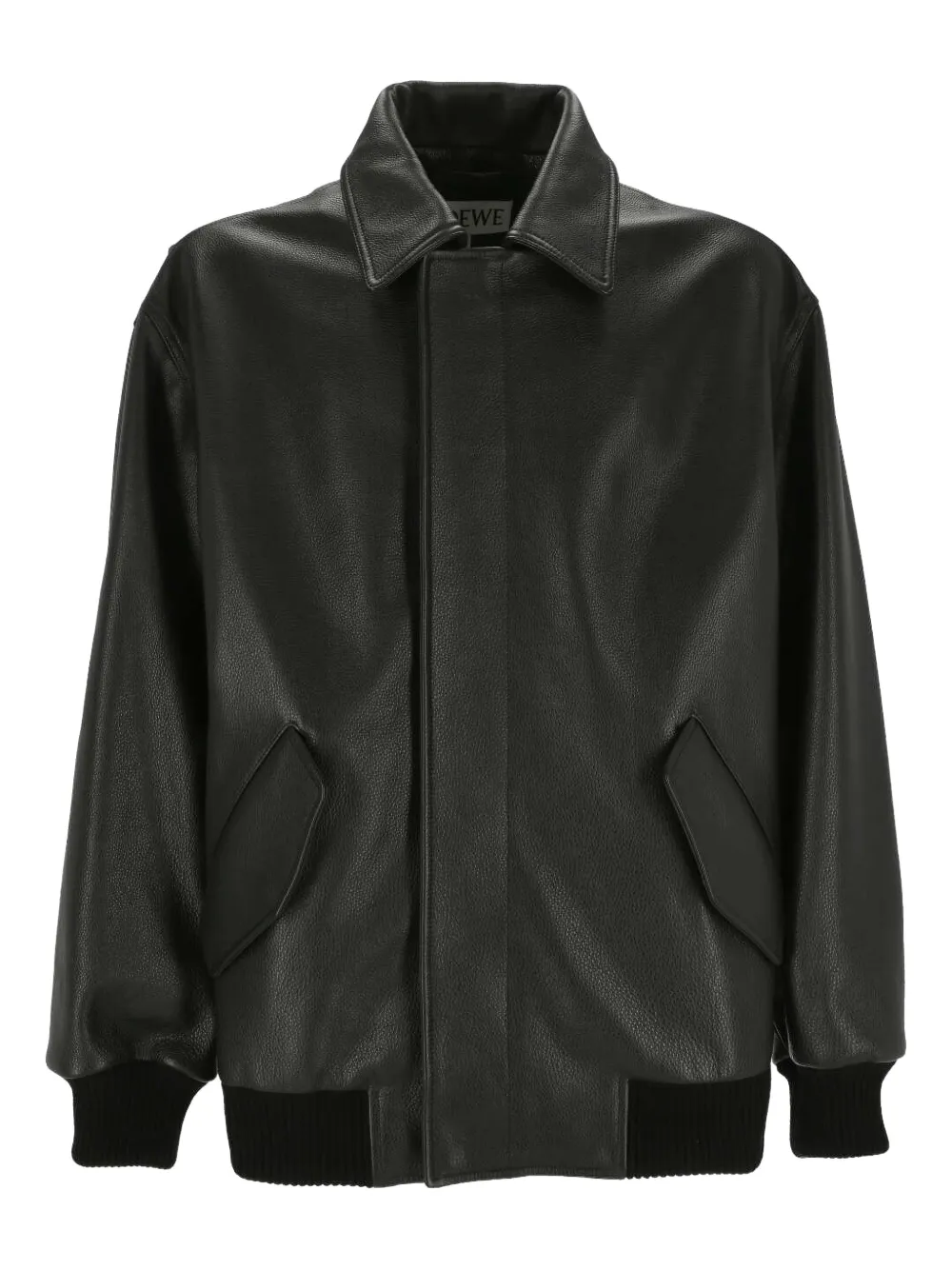 LOEWE leather bomber jacket - Nero